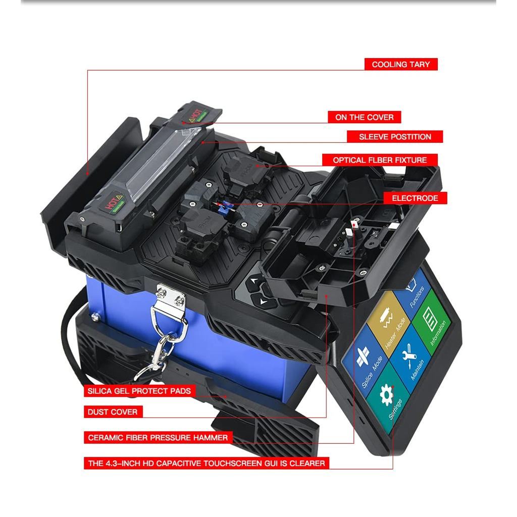 ORIENTEK T45 Core Alignment Fusion Splicer Fiber Optic เครื่องเชื่อม FC-30 Optical Fiber Cleaver 18s