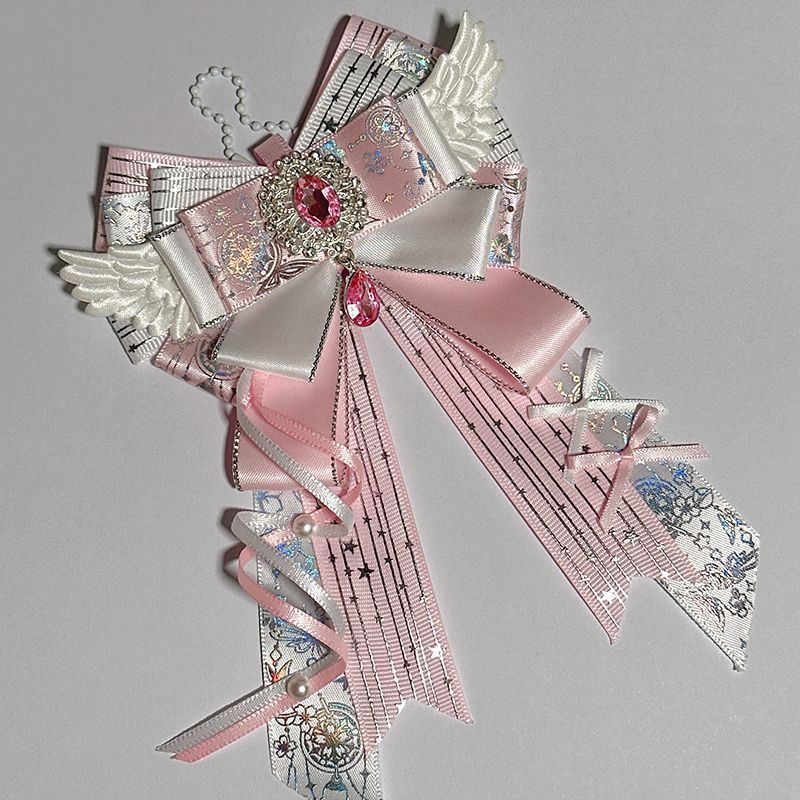 Gilding Angel Wings Support Bow Pain Bag Bar Chirp Support Stick ตกแต่ง