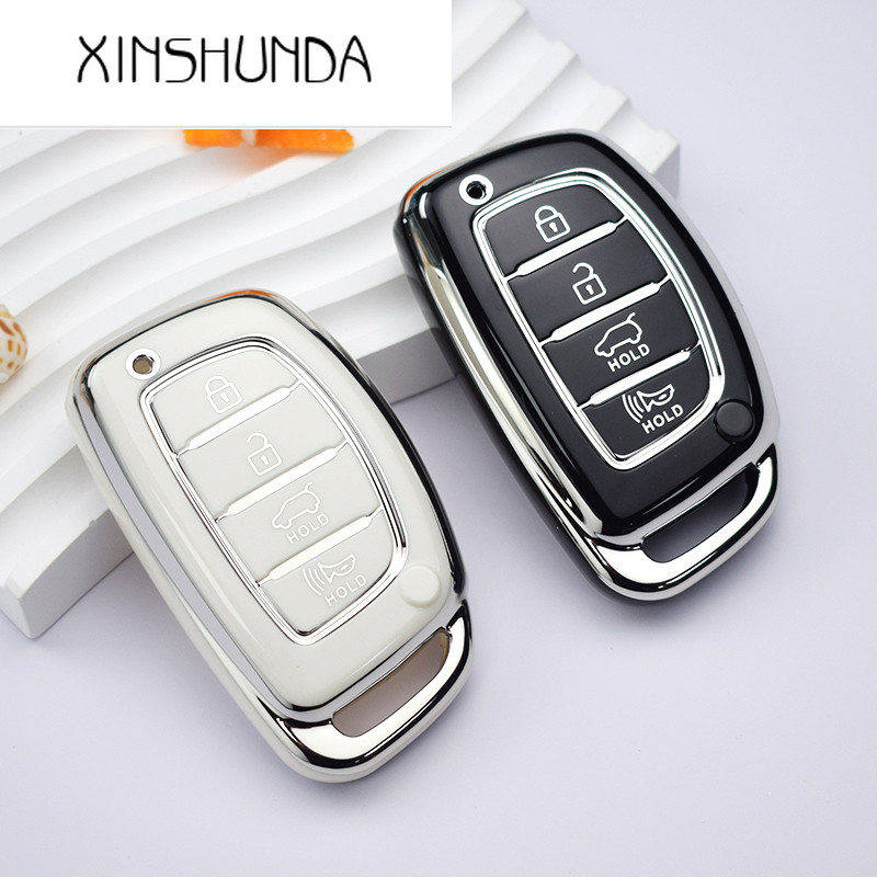 XSD 4 ปุ่ม TPU รถสมาร์ทคีย์สําหรับ Hyundai Creta Ix35 Ix45 I10 I30 I40 Tucson Santa Fe Rena Sonata Elantra Shell Fob