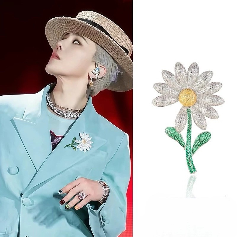 GD Little Daisy เข็มกลัด G-dragon Kpop Diamond Pin เครื่องประดับแฟชั่น