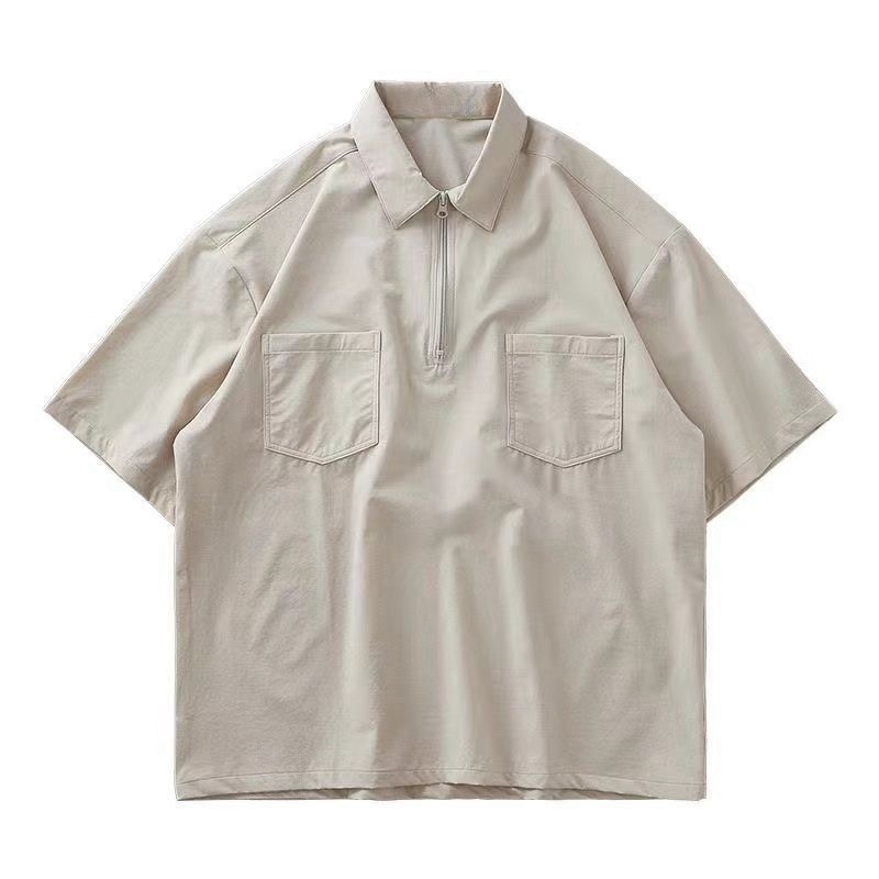 Chaistyle เสื้อโปโลผู้ชาย เสื้อคอปก ยอดนิยม แบบหลวม หล่อ สีล้วน ใส่ได้ทั้งชายและหญิง รูปที่ 4