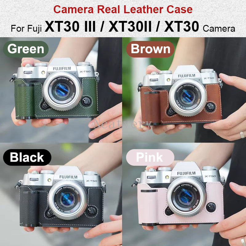 สําหรับ Fujifilm XT30 XT30II XT30III XT30 II และ XT30 III หนังแท้ฝาครอบป้องกันครึ่งกรณีเปลือกมาพร้อม
