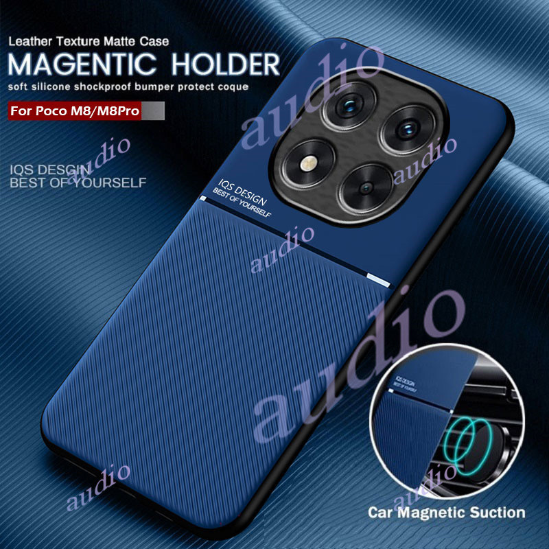 POCO M8 Pro 5G กรณีผู้ถือแม่เหล็กหนังเกราะกันกระแทกสําหรับ Poco M8 Pro M8Pro PocoM8 Pro PocoM8Pro 5G