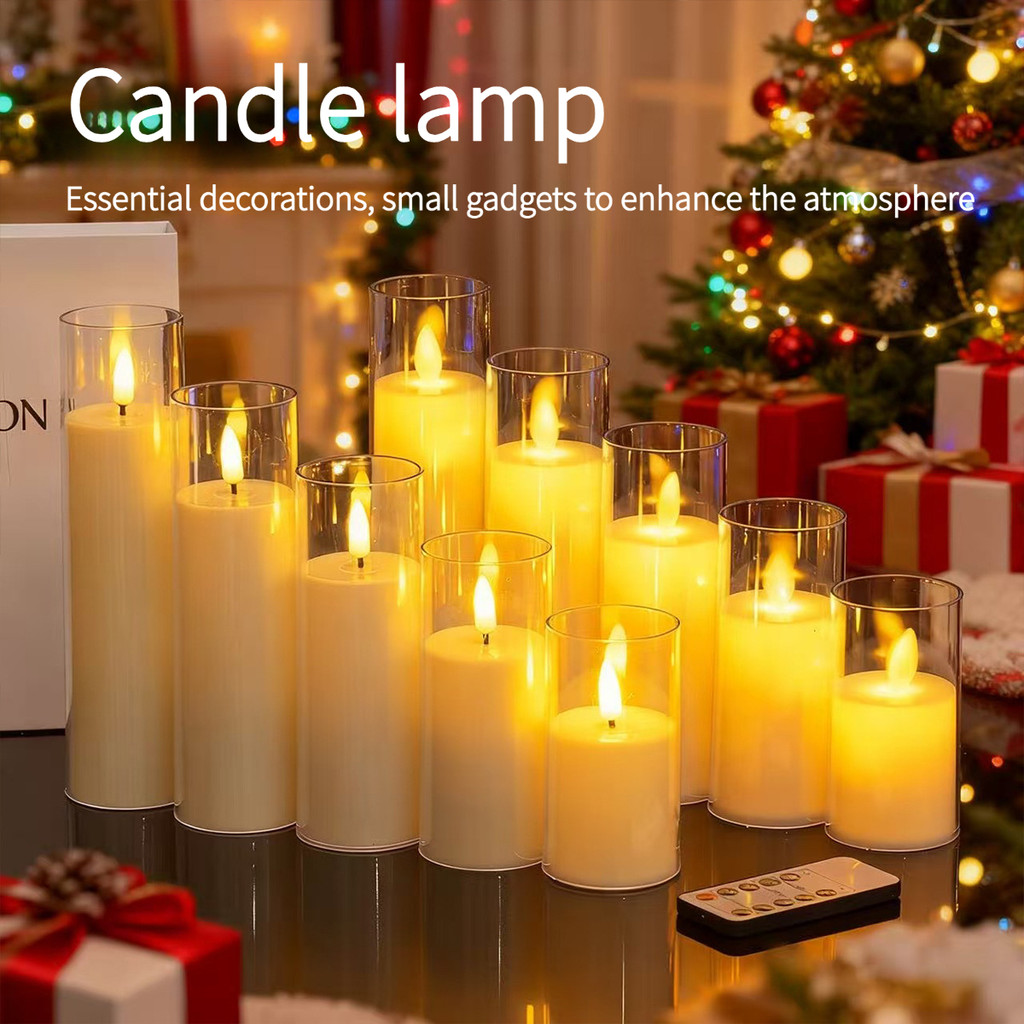 candle light ไฟกลางคืนกลางคืน เชิงเทียนใส่ถ่าน เทียนปลอม ไฟตกแต่งเดสก์ท็อป เทียนอิเล็กทรอนิกส์LED