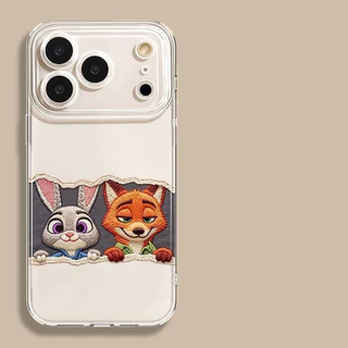 สำหรับIPhone 17 15 13 11 air 12 16 14 Pro Max X XR XS Max 14 7 16 15 8 Plus ปักสีน้ำมันรูปดาว นิคจูดี้ คู่รักปกใส