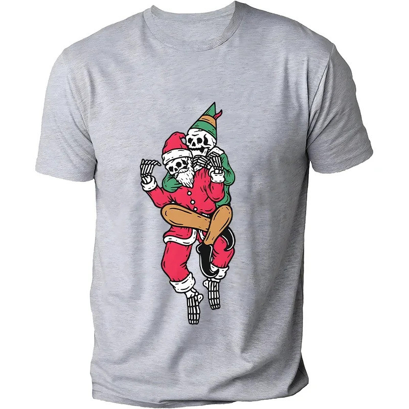 ตลกโครงกระดูกออกแบบบุรุษเสื้อยืดด้านบนฤดูร้อนแฟชั่น สำหรับBJJและสวมใส่ในชีวิตประจำวัน O-คอ พร้อมพิมพ