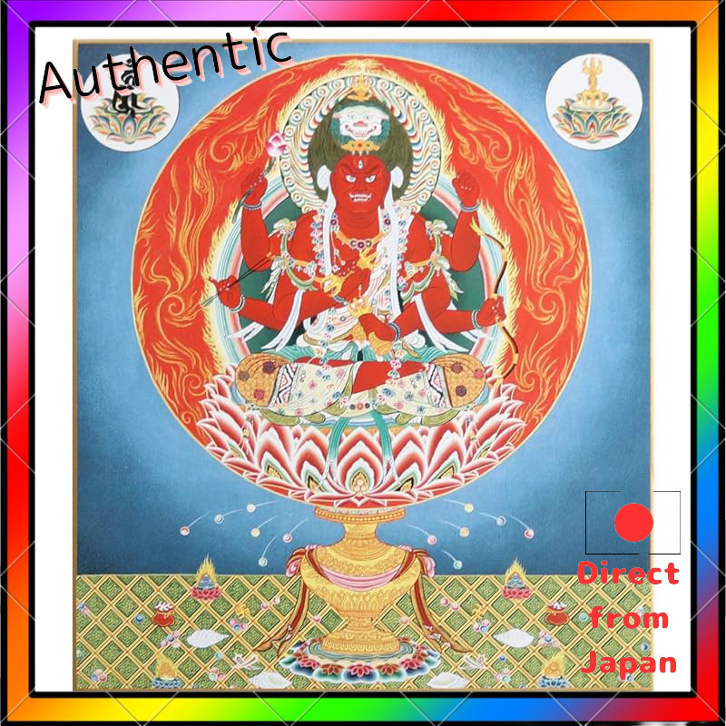 Buddhist painting colored paper, colored paper, Aizen Myoo (Aizen Myoo)