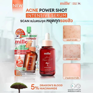 ของแท้ MILLE ACNE POWER SHOT INTENSIVE SERUM 10ml. มิลเล่เซรั่มดราก้อนบลัด (1ซอง)