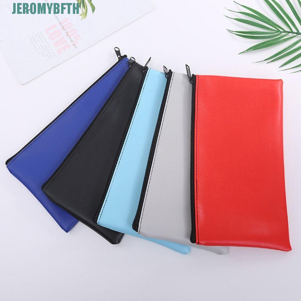 JEROMYBF กระเป๋าเก็บเงิน, ซองธนาคาร หนัง PU PU Bill Bag, ที่ใส่เงินที่ทนทาน 11 x 6 นิ้ว กระเป๋าเงินซิป สินค้าสํานักงาน