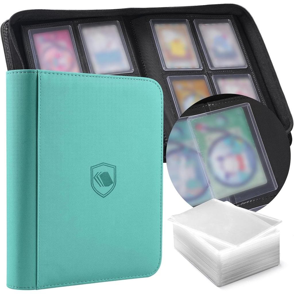 Toploader Binder,ถือ 160 Toploaders,100 Toploader รวม, 4 กระเป๋า PU Cover Top Loader Binder สําหรับ 