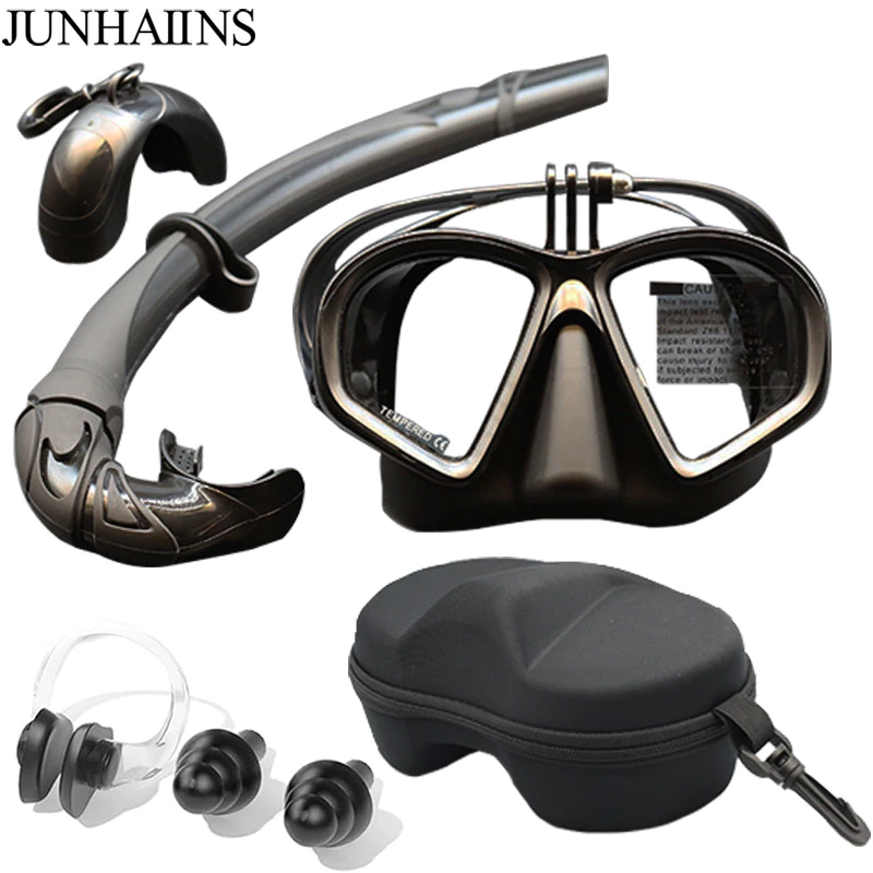JUNHAIINS กระจกดำน้ำ Freediving กระบอกซิลิโคน Low Volume สำหรับการดำน้ำและว่ายน้ำมืออาชีพ