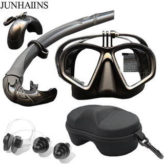 JUNHAIINS กระจกดำน้ำ Freediving กระบอกซิลิโคน Low Volume สำหรับการดำน้ำและว่ายน้ำมืออาชีพ