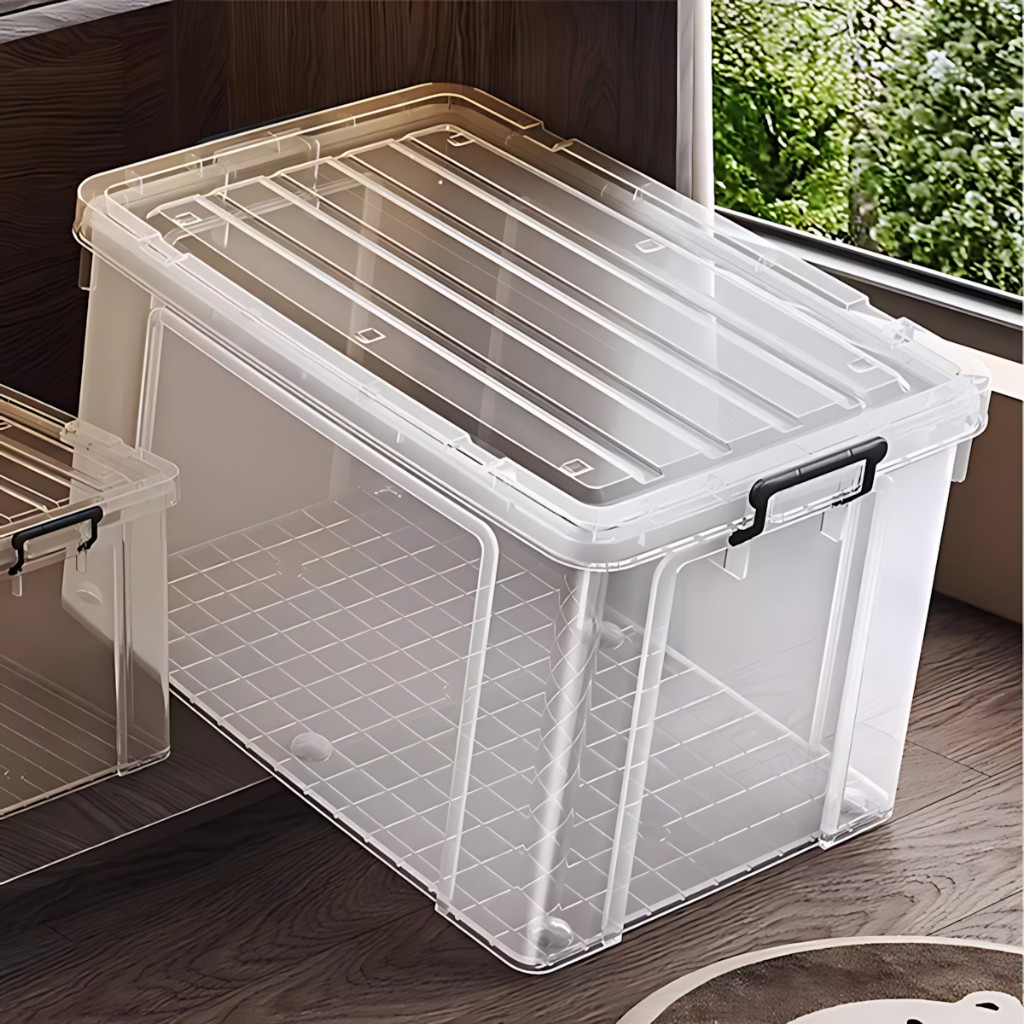 FORYO กล่องเก็บของ กล่องเก็บของอเนกประสงค์【35 ถึง 300 ลิตร】มีล้อ พลาสติกแข็ง ไม่มีกลิ่น