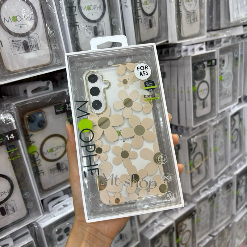 Moophe เคสโทรศัพท์มือถือ ลายดอกไม้สีทอง สำหรับรุ่น Samsung Galaxy A55 (สินค้าจัดส่งในไทย)