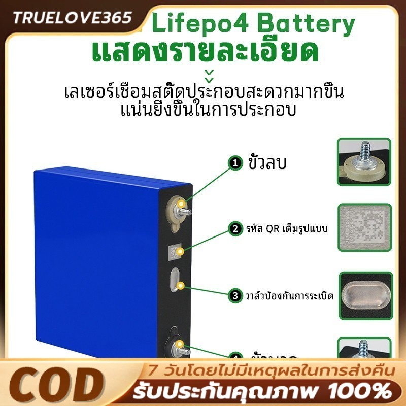 CATL lithium ion Lifepo4 280Ah แบตเตอรี่ลิเธียมฟอสเฟส (Lithium iron phosphate) LiFePo4 3.2V 120AH แบ