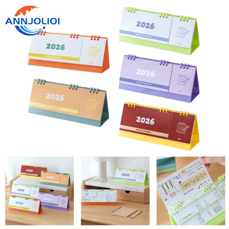 ANN 2026 ปฏิทินตั้งโต๊ะตั้งโต๊ะปฏิทินรายเดือนสําหรับโฮมออฟฟิศ Shool 23x7 3x10 ซม.