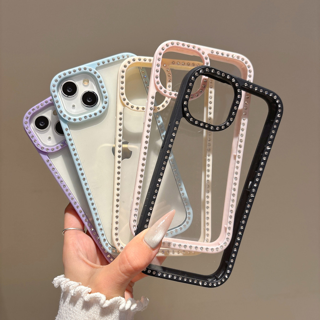 Migoo เคสใสสำหรับ iPhone 17 16 15 14 13 12 11 เคสประดับเพชรพลอยระยิบระยับสวยงาม เคสโทรศัพท์คริสตัลแวววาว