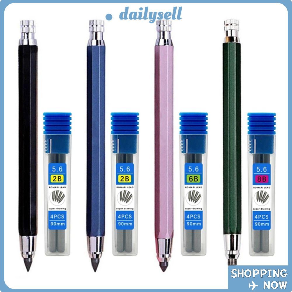 AELUUAKE ดินสออัตโนมัติ 2B/4B/6B/8B ดินสอ Refill Sketch โรงเรียนอุปกรณ์สํานักงานการเขียน 5.6 มม.เครื