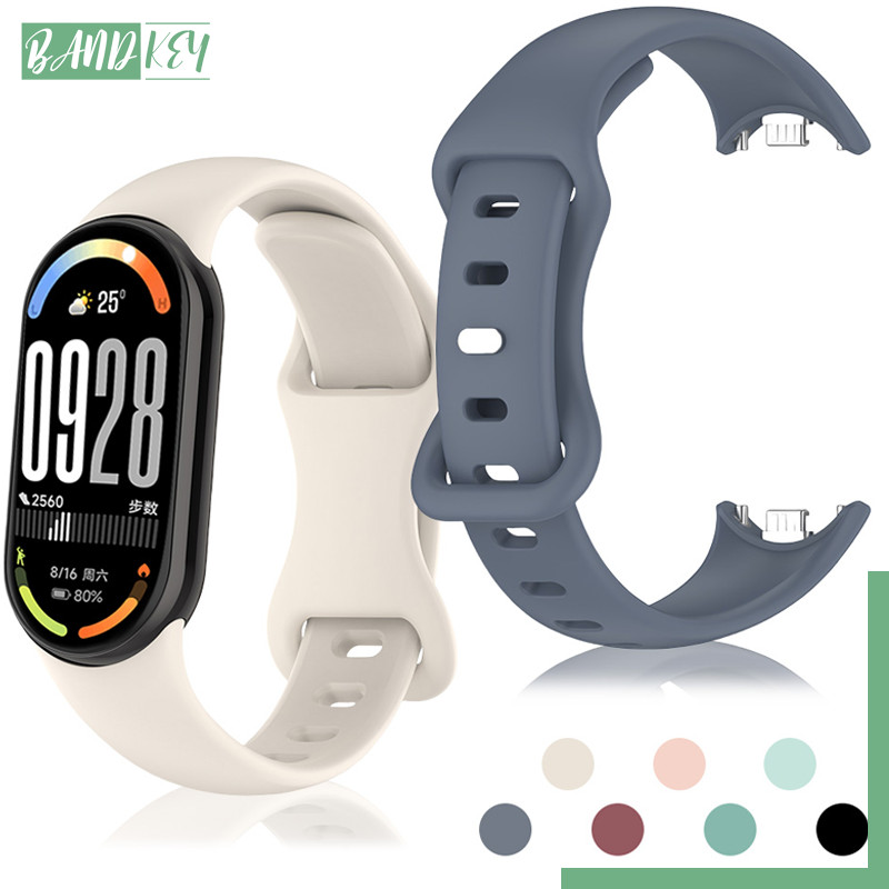 สายซิลิโคนอ่อน for นาฬิกาอัจฉริยะ Xiaomi Smart Band 10 9 8 สายยางระบายอากาศ อุปกรณ์เสริม for Xaiomi Mi Band 10 9 8 NFC