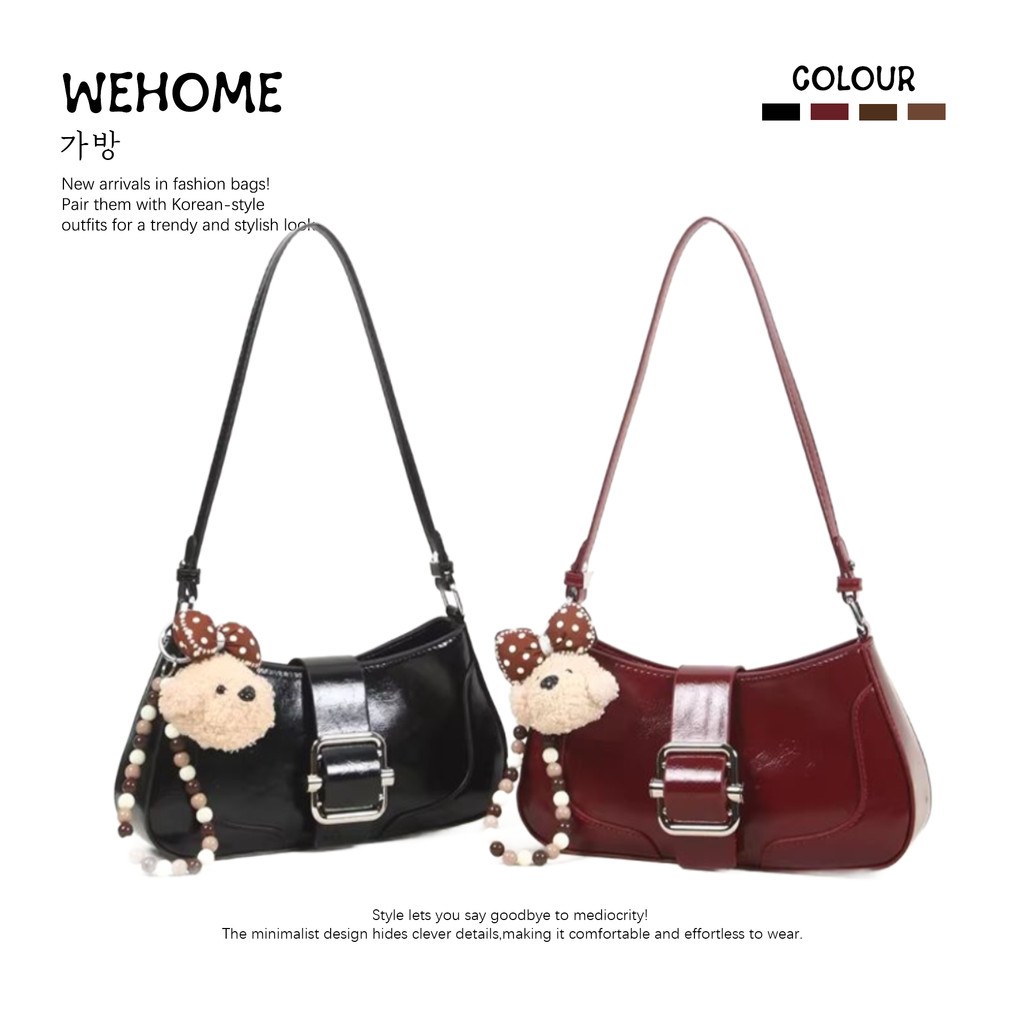WEHOME Victoria Bag สไตล์เกาหลี สไตล์วิทยาลัย เป้เป้สำหรับทำงาน สีเมลด์ กระเป๋าสะพายไหล่