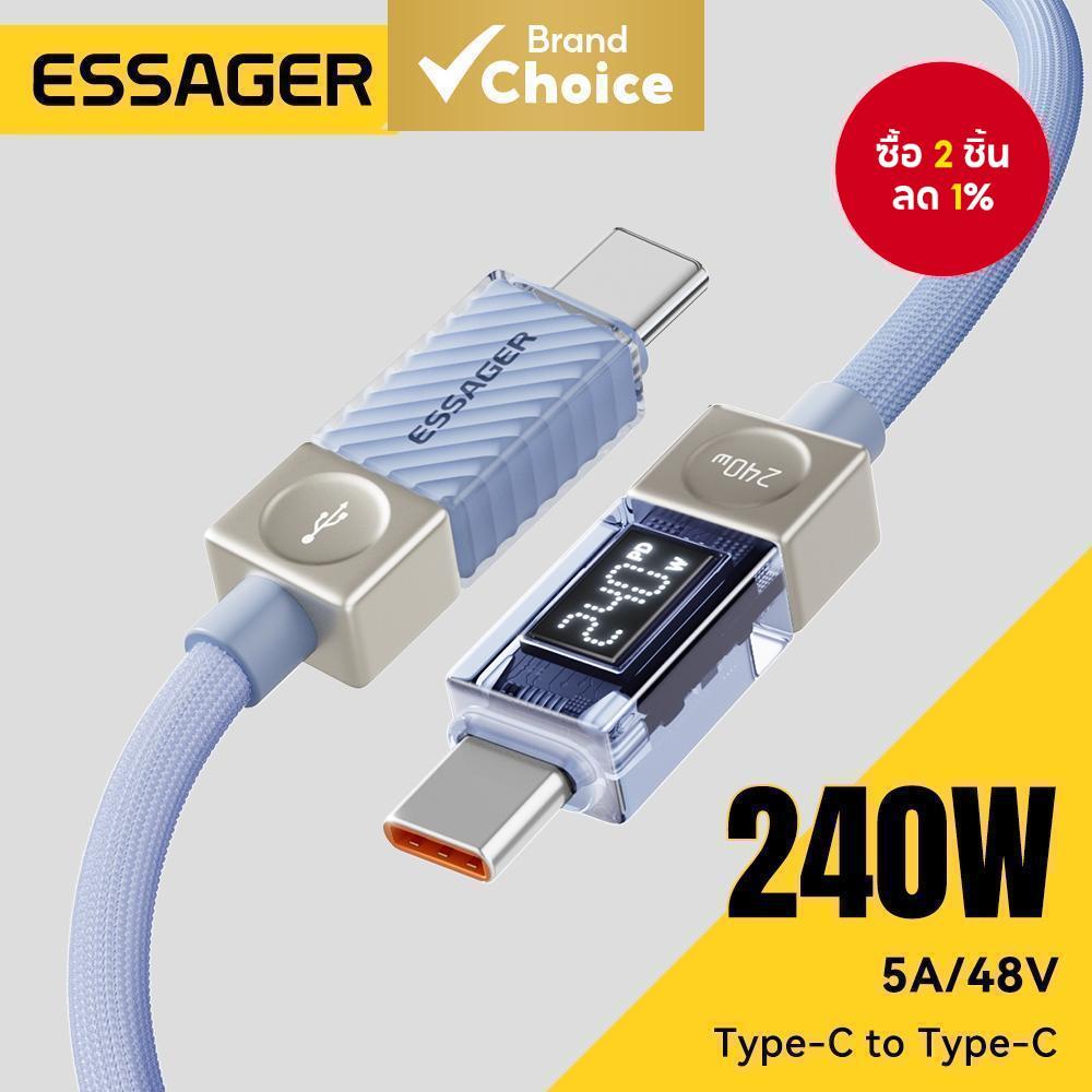 Essager 240W USB Type C ถึง USB C สาย 100W PD 3.1 Fast Charging Charger สําหรับ iPhone 17 1615 Pro max Macbook Pro Xiaomi Samsung