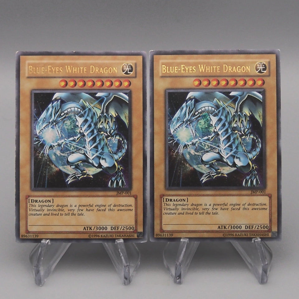 Yu-Gi-Oh 2cards Blue Eyes White Dragon JMP-001 Ultra Rare VG Japanese t530