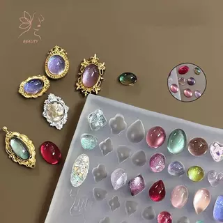 [maybeauty] กรอบรูปย้อนยุคอัญมณี Baroque แกะสลัก 3D บรรเทาแม่แบบทําเล็บมือเล็บเล็บซิลิโคนโปร่งใสเล็บแม่พิมพ์ {TH}
