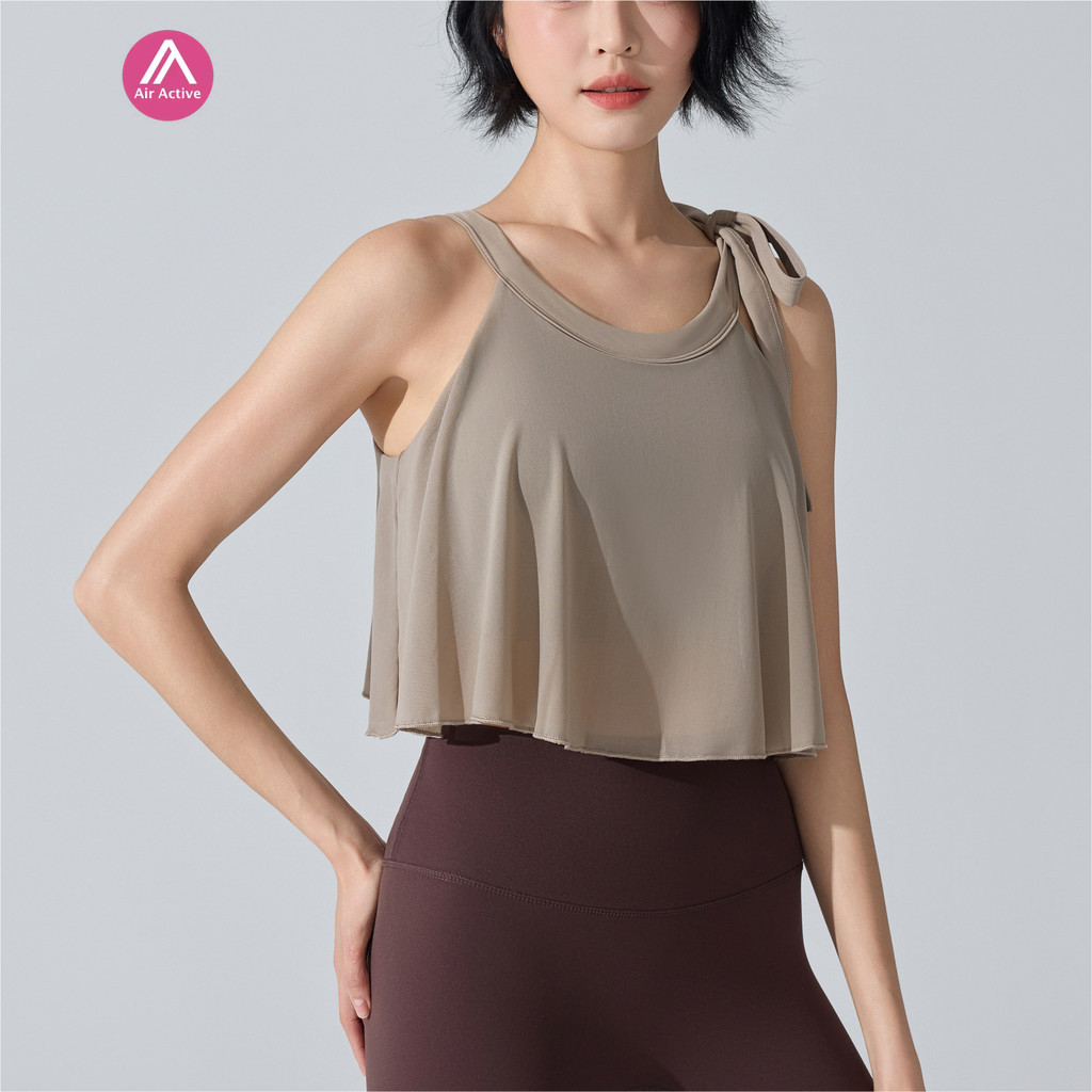 AirActive เสื้อท็อปโยคะผู้หญิงหลังลายตาข่าย มีตะขอในตัว สำหรับออกกำลังกาย