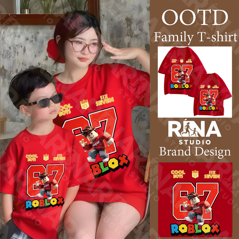🔥พร้อมส่ง&COD🔥RINA STUDIO🔥 Six Seven 67 ชุดครอบครัวใหม่ 2026 ชุดพ่อแม่ลูก ใส่สบาย ผ้าฝ้ายแท้ 100%A121#8