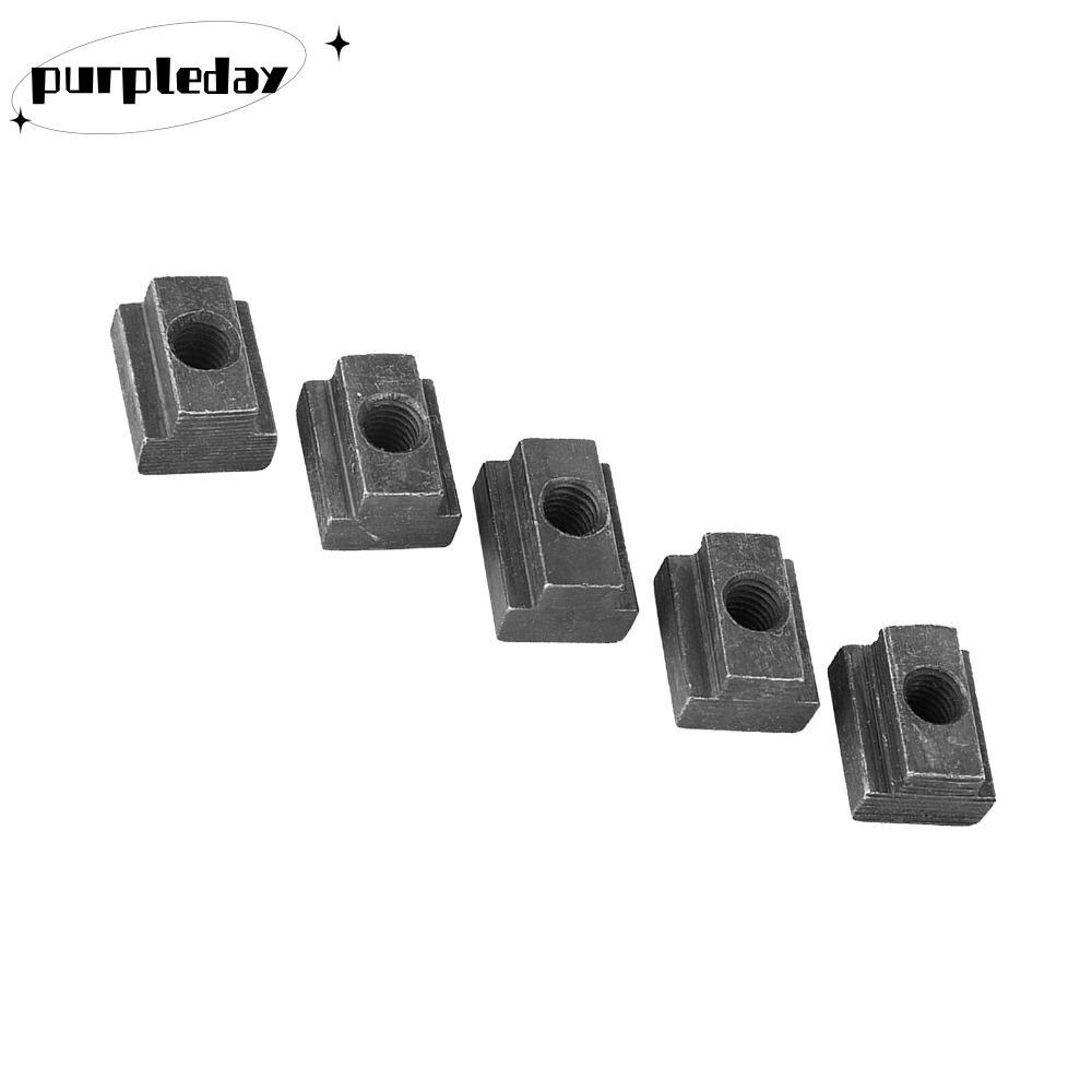 PURPLEDAY 5 ชิ้น T-Slot Nut, M8 ด้ายเกรด 8.8 T Slot Nuts, Precision 45 เหล็กคาร์บอนสีดําออกไซด์เลื่อ