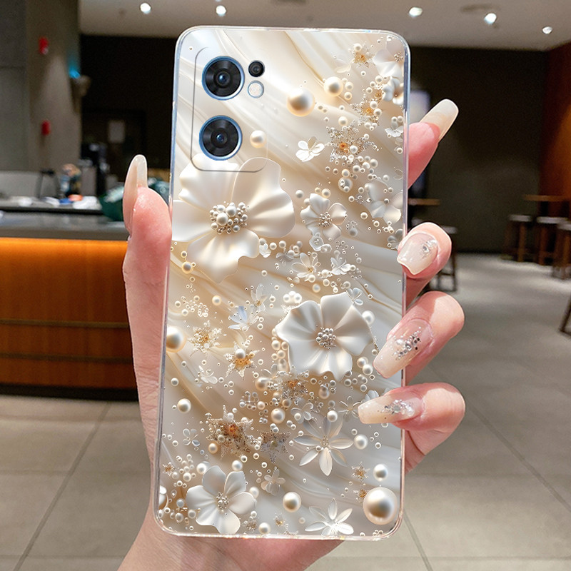 สําหรับ OPPO Reno 7 5G แฟชั่นผีเสื้อดอกไม้ Clear Soft TPU Jelly ปกหลังสําหรับ OPPO ค้นหา X5 Lite / Reno7 5G CPH2371 เคสโทรศัพท์ - รูปที่ 6