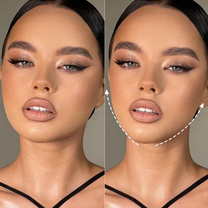 ผ้าพันหน้ายกกระชับรูปตัววีแบบใช้ซ้ำได้ / สายรัดกระชับใบหน้าแบบระบายอากาศได้ดี / อุปกรณ์ลดเหนียงใต้คาง - รูปที่ 3