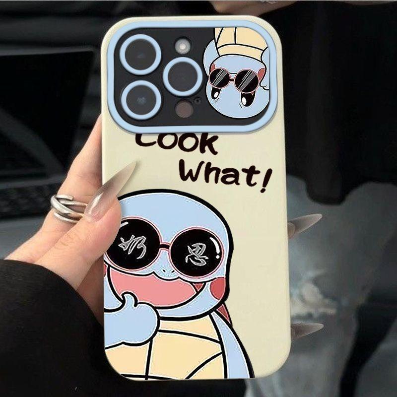 Blue Squirtle Milk Sida Window สําหรับ iPhone เคสโทรศัพท์สําหรับ iPhone 16 Pro Max/15/17 Pro/14 Pro 