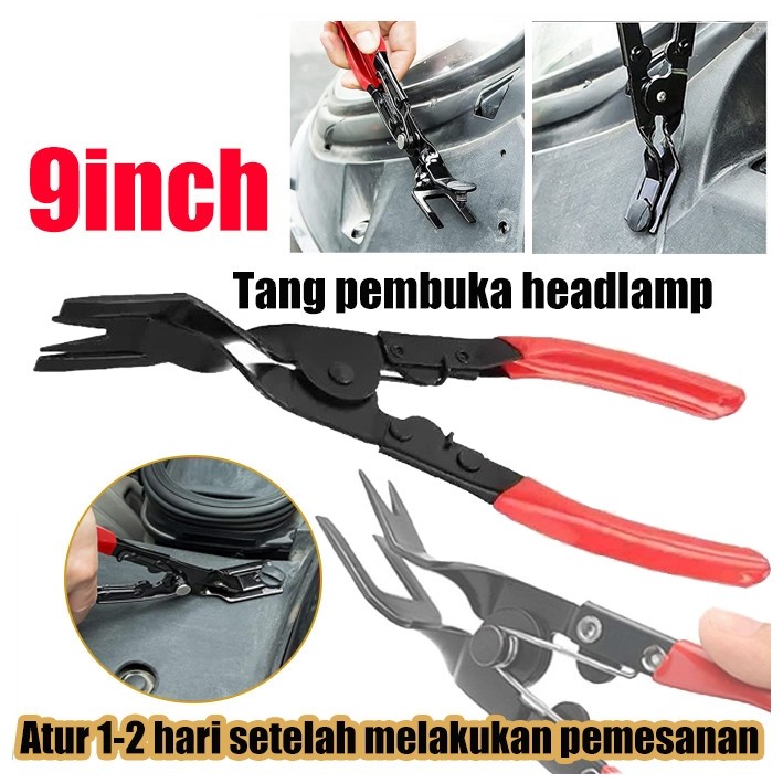 คีมไฟหน้า คีมไฟหน้า เครื่องมือถอดไฟหน้า เครื่องมือซ่อมไฟหน้า  ออกแบบสปริงเพื่อความสะดวก 24 x 6 x 1.5ซม