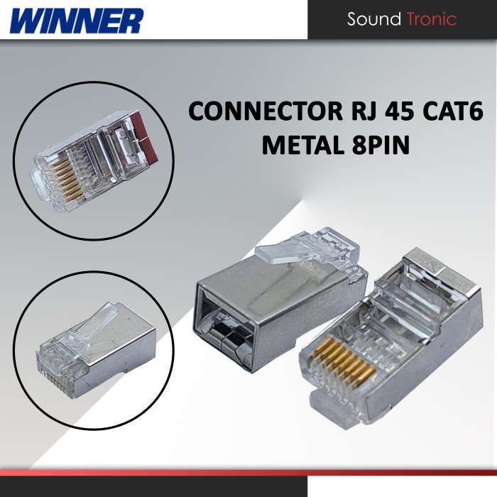 WINNER RJ45 Connector Cat.6 (RJ-45 Cat6 Connector: WI-8P8C) ของแท้