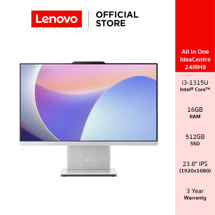 [ผ่อน 0%]Lenovo IdeaCentre AIO 24IRH9(F0HN00ERTA) Intel I3-1315U 16GB SSD 512GB 23.8" IPS
