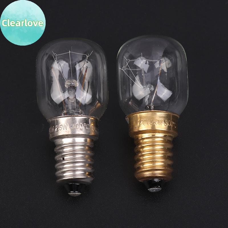 Clearlove หลอดไฟอุณหภูมิสูง 120/220V 15W 25W E14 300 องศา T22 เตาอบไมโครเวฟหลอดไฟ Steamer หลอดไฟเกลื