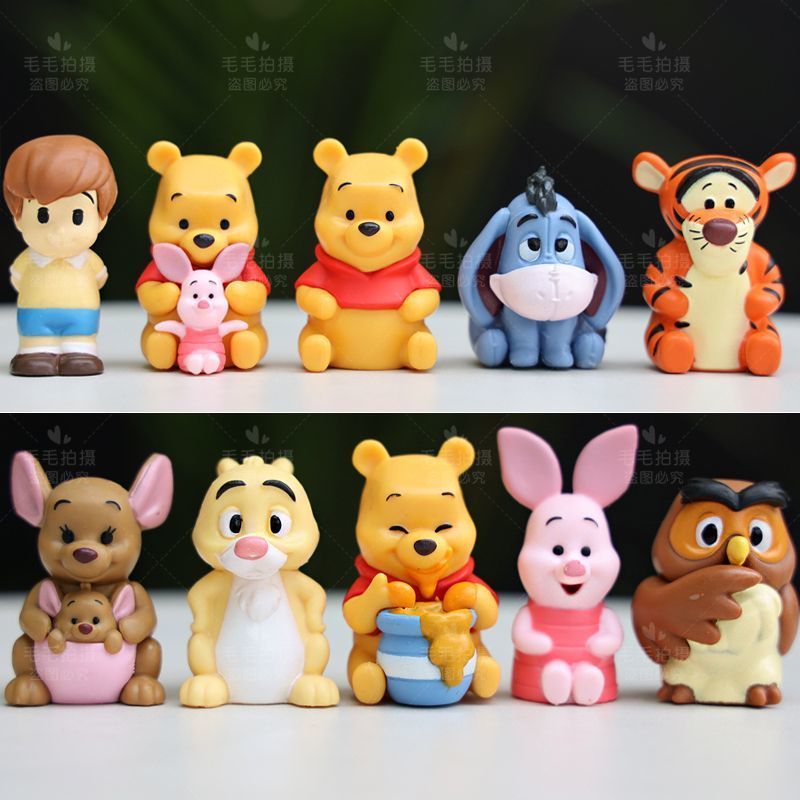 ใหม่สําหรับปี 2026 Disney Winnie the Pooh Mystery Box Piglet Tigger Figure Doll Doll Cake Car Decora