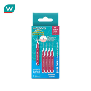 Watsons วัตสันแปรงขัดซอกฟัน 0.7 มม. ทรงตัว I บรรจุ 5ชิ้น.