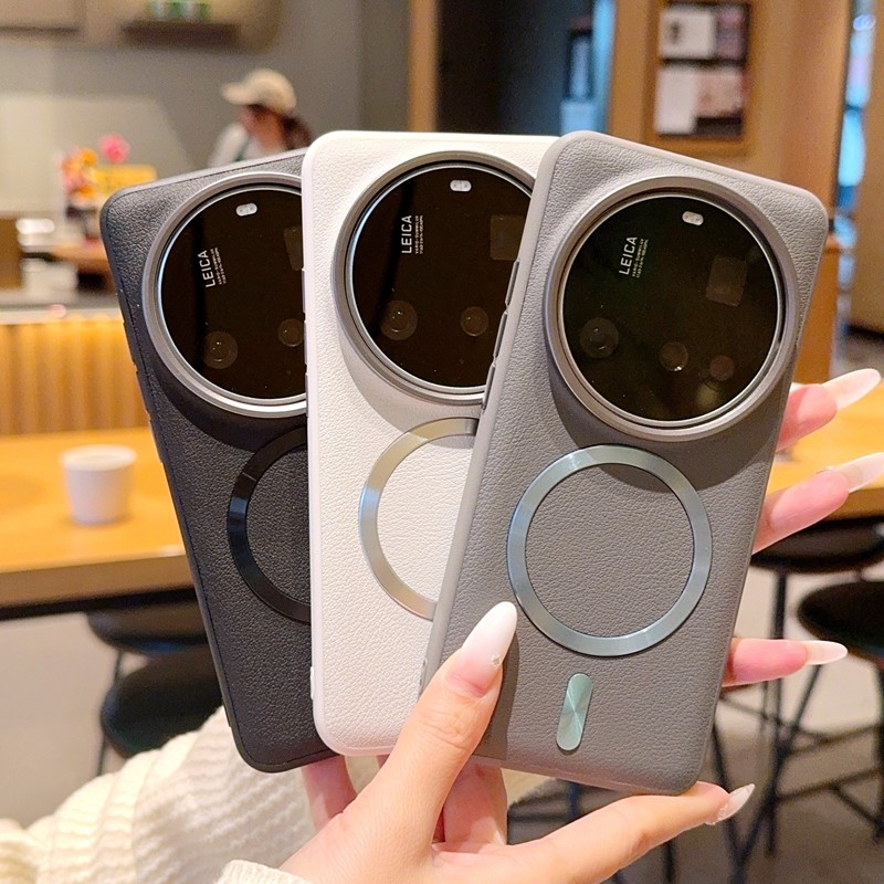 สําหรับ Xiaomi 17 Ultra, 15 14 Ultra Case ELVEV กันกระแทก PU หนัง Hard PC CD แหวนดูดฝาครอบโทรศัพท์ ราคา ถูกที่สุด ดีลบีเคเค