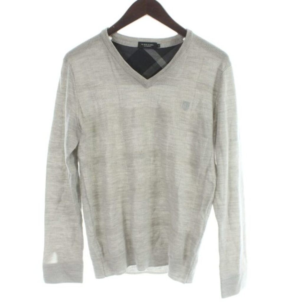 BLACK LABEL CRESTBRIDGE Sweater Knit v-neck gray Direct from Japan Secondhand