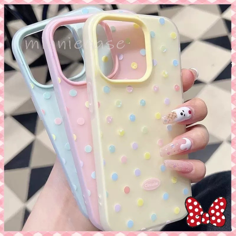 🔥MINNIE🔥จุดสีเคสโทรศัพท์สําหรับ iPhone 11ProMax 17 12Pro 13 14 15Pro Max 13 11 16Pro เคส หญิงคนรักเพื่อนฝาครอบโทรศัพท์