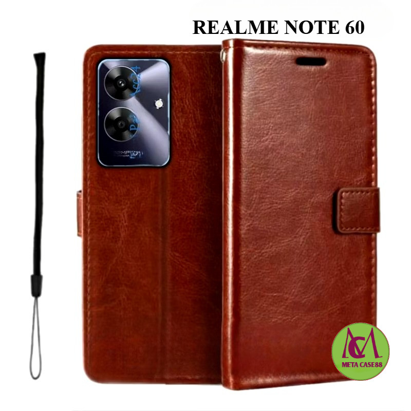 CASE FLIP COVER REALME NOTE 60 RMX3933 กระเป๋าสตางค์หนัง HP COVER