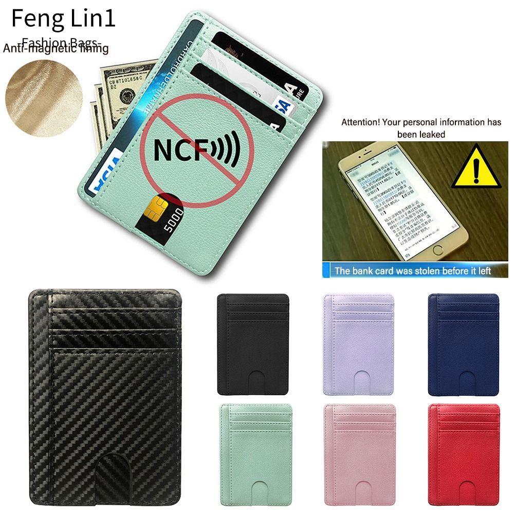 Fengling RFID Blocking Anti Theft Mini Purse บัตรเครดิตกระเป๋าสตางค์ Slim 8 Slot