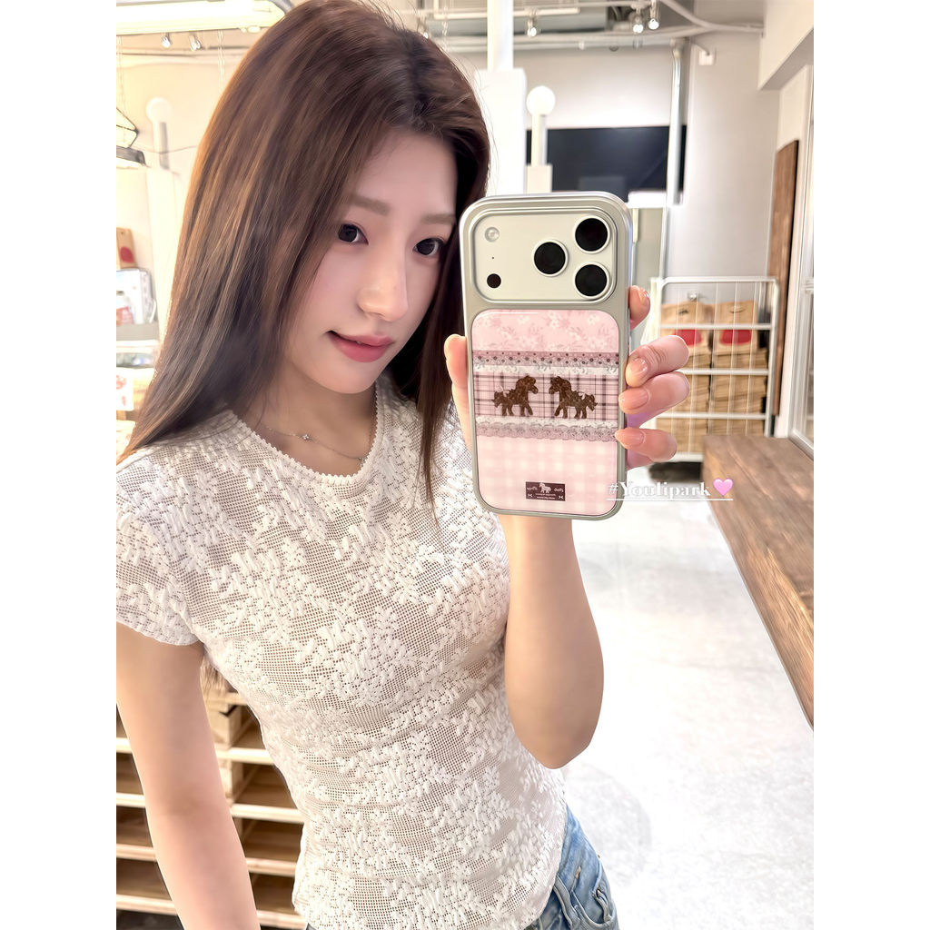 ลายสก๊อตหวาน Trojan Horse เคสโทรศัพท์ Anti-Fall สําหรับ Iphone 17 Promax 16 Promax 15 Promax 11 12 13 14plus 15plus 16e 16plus 15pro 17pro 17air