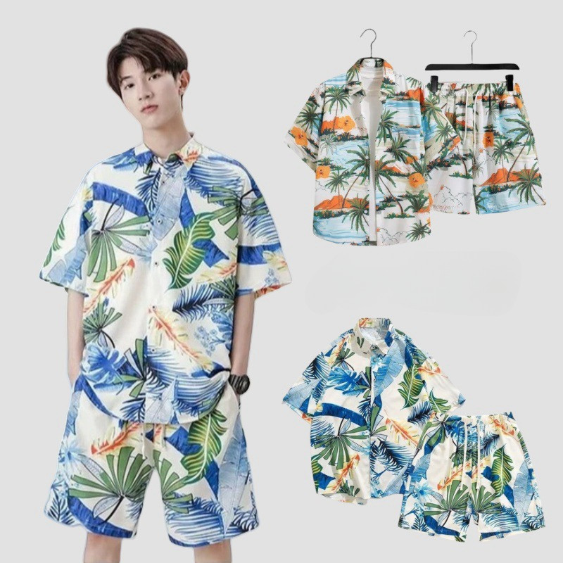 Chaistyle เสื้อฮาวาย เชิ๊ตลายชายหาด เชิ๊ตลายชายหาด ผู้หญิงผู้ชายใส่ได้ ผ้าแห้งเร็ว หลวมใส่สบาย เทศกาลสงกรานต์