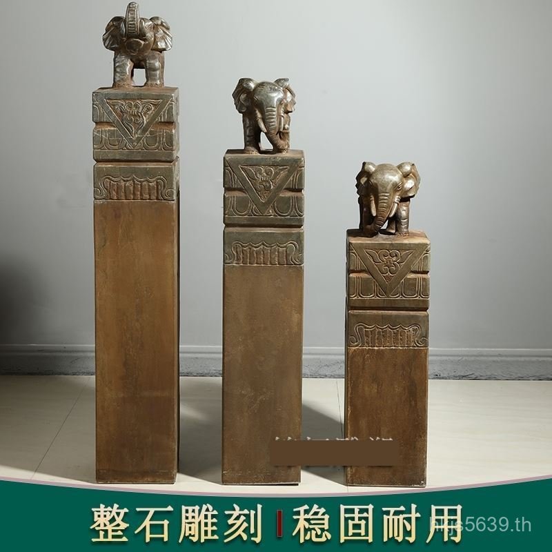 Courtyard Horse Stake ตกแต่งโบราณเด็กช้างคอลัมน์ Bolt โรงแรม Bolt ม้า Lapis Lazuli หินคอลัมน์ม้าเครื