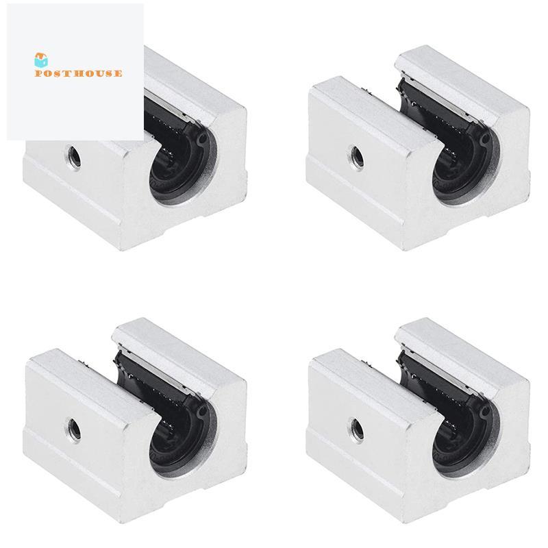 [posthouse]บล็อกสไลด์แบริ่งบอลเชิงเส้น 4 ชิ้น SBR16UU สําหรับคู่มือรางเชิงเส้น SBR16