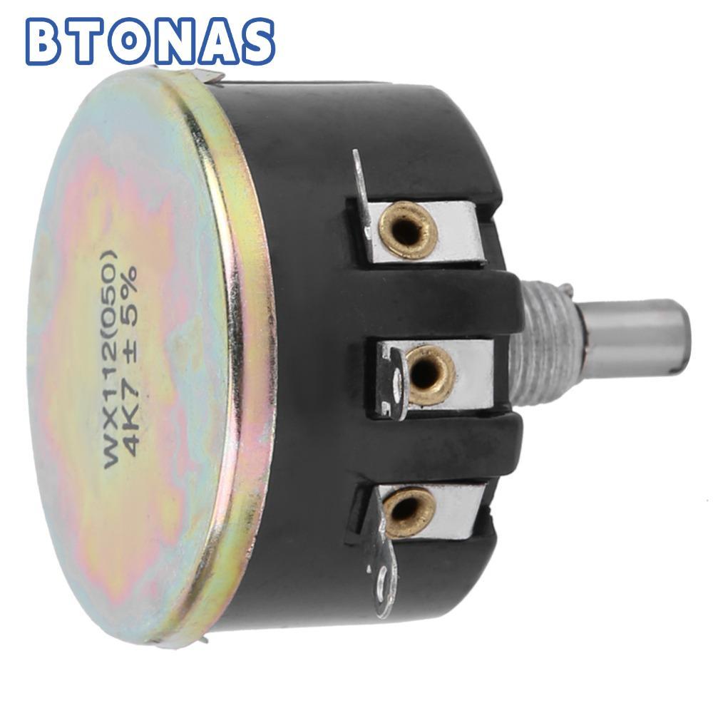 BTONAS ปรับ Potentiometer, Wx112(050) 4.7k วงกลมเดี่ยวเลี้ยวลวด Potentiometer, Precision Component 5