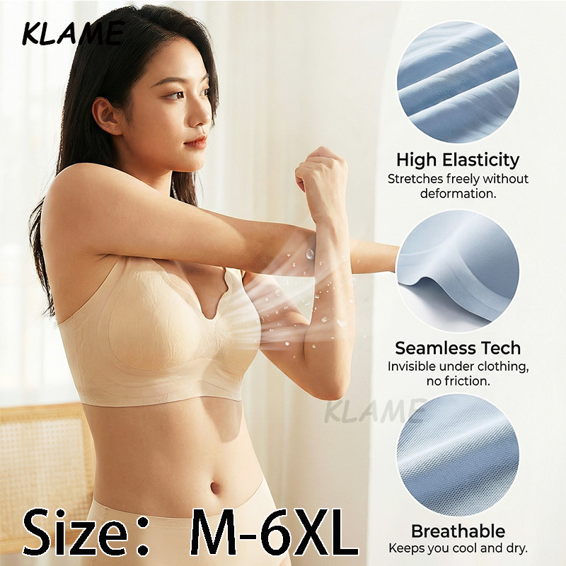 UMEE M-6XL Plus ขนาด 3D ถ้วยปรับ Anti-sagging สบายไร้สาย Push Up Seamless Bra YML1508